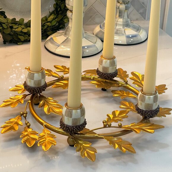 Autumnology Gold Leaf Ring Candle Holder CenterPiece - NEW - Picture 1 of 11